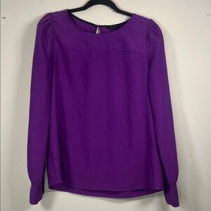J. Crew Women's Vibrant Purple Dressy Classic Long Sleeve Blouse Size Medium